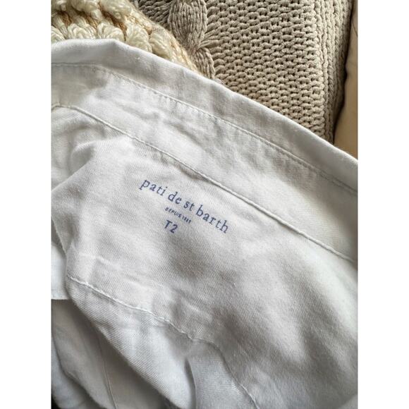 Pati de St Barths Gouverneur Shirt Button Down White Cotton Long Sleeve Medium - Picture 5 of 8